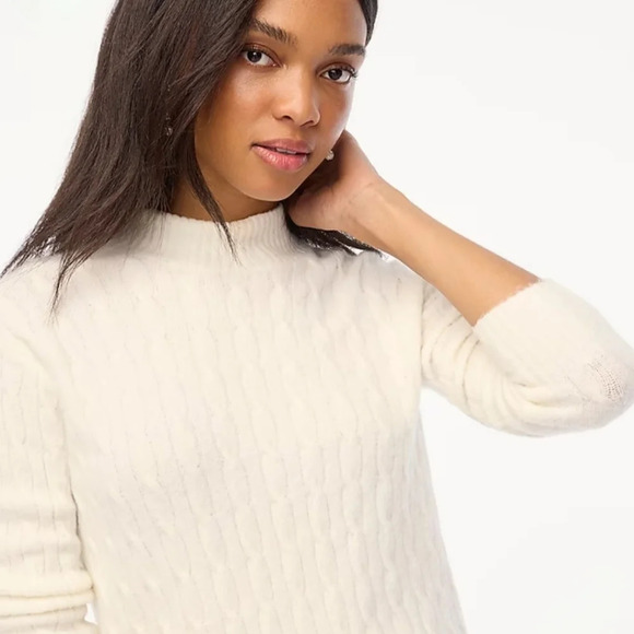 J. Crew Cable Knit Sweater/Ivory NWT - Picture 2 of 4